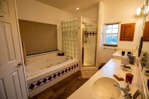Jetted bath, hair dryer - Encino Viejo-Ranch Style Home on 5 Acres
Surrounded by beautiful old oak trees (Hays County)
