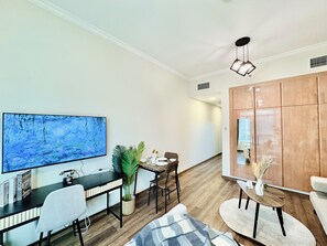 Căn hộ Business, quang cảnh thành phố | Bộ đồ giường cao cấp, két bảo mật tại phòng, trang trí khác biệt 