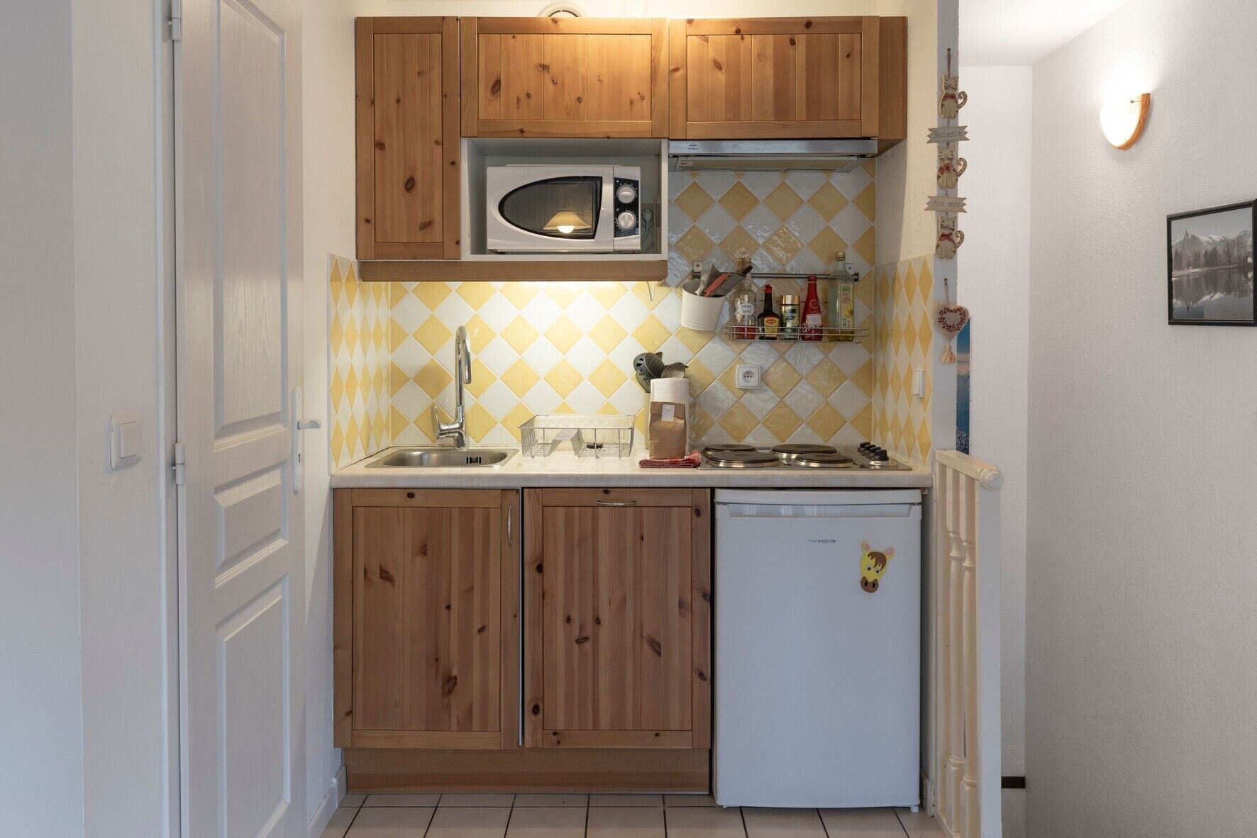 Kühlschrank, Mikrowelle, Ofen, Herdplatte