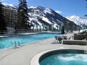 Outdoor pool, a heated pool - Cliff Club at Snowbird - 1 Bedroom with 1 King bed and sofa bed with balcony (Snowbird)
