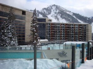 Outdoor pool, a heated pool - Cliff Club at Snowbird - 1 Bedroom with 1 King bed and sofa bed with balcony (Snowbird)