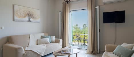 TV, books, stereo, offices