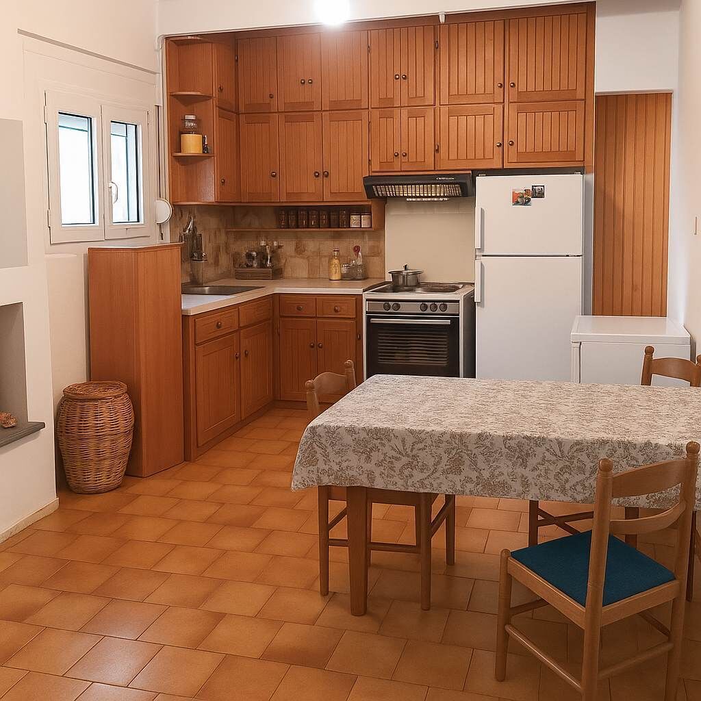 Fridge, microwave, oven, coffee/tea maker