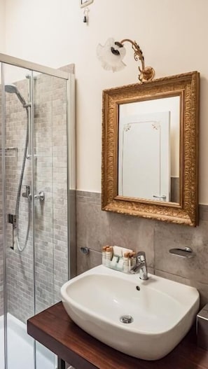 Luxury Apartment, Balcony, City View | Bathroom | Bathrobes, slippers