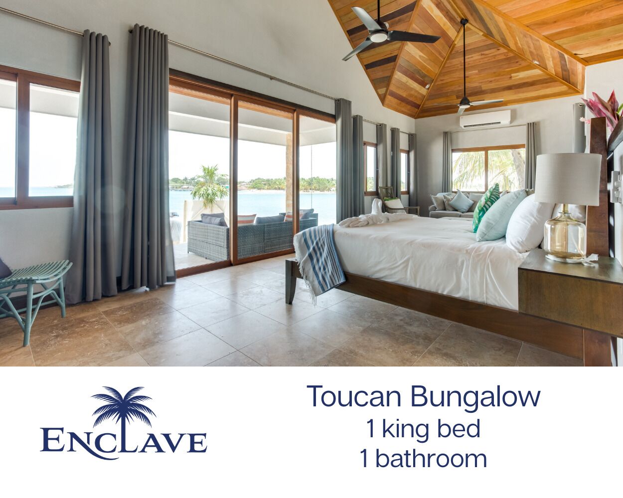 Bungalow Deluxe, 1 très grand lit, vue plage