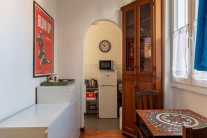 Dining - GuestHost - A comfortable and welcoming 34 square meters apartment, perfect for two people, located on the first floor of a residential building (NO elevator).The accommodation boasts a spectacular view of the Vatican dome, which is a relaxing 15-minute  (Rome)