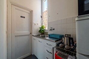 Fridge, microwave, toaster