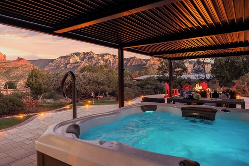 NEW! Spring Views in Uptown! Hot Tub, Large Deck & Patio, Games!