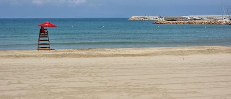在海滩