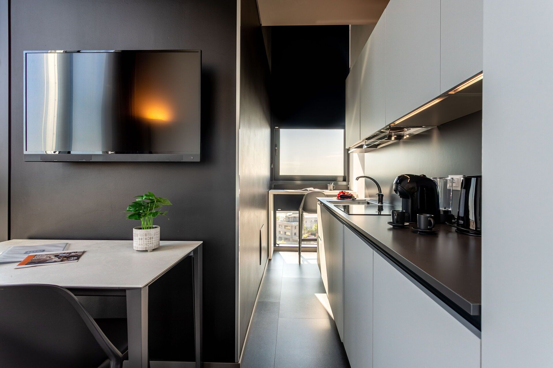 Deluxe-Studio, Stadtblick | Eigene Küche