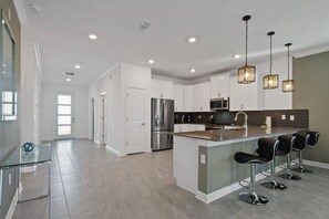 Fridge, microwave, oven, stovetop - 9BR Resort Villa w/ Pool - 7mi to Disney (Kissimmee)