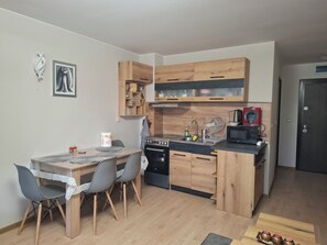 Private kitchen - Superb 1-bedroom apartment with AC in charming Bansko (Bansko)