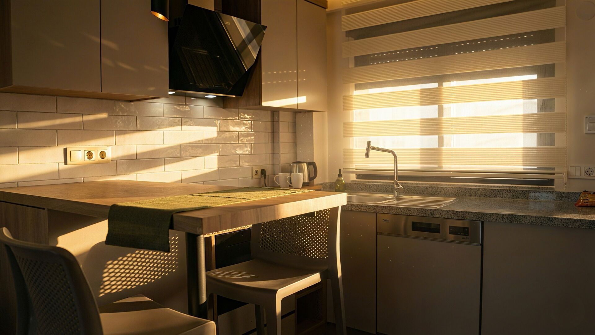 Mini-fridge, microwave, stovetop, dishwasher