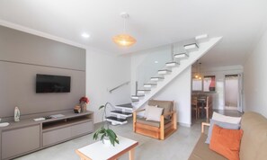 Basic Apartment | Living area | 32-inch Smart TV with digital channels - House 2 Suites in Condo w/ Pool Mnt0058 (Porto Seguro)