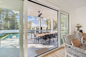 Outdoor dining - Coastal Seagrove Beach Home with Private Pool, LSV, and Beach Access (Santa Rosa Beach)