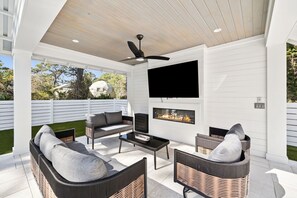 Terrace/patio - Coastal Seagrove Beach Home with Private Pool, LSV, and Beach Access (Santa Rosa Beach)