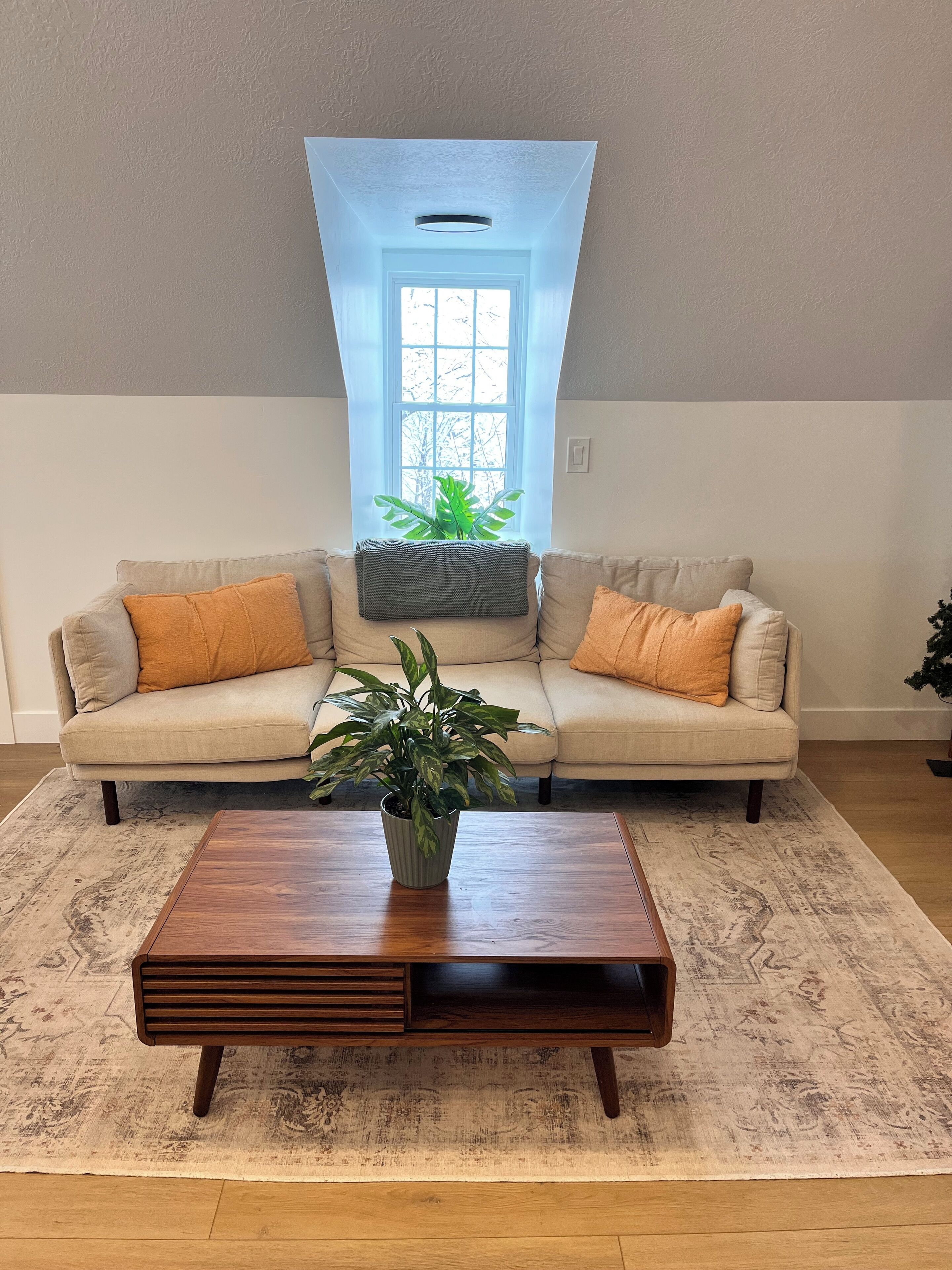 Una televisión, una chimenea