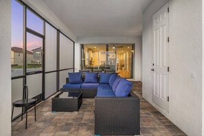 Terrace/patio - Gated 7BR Resort Villa w/ Private Heated & Lighted Pool | Corner Lot Near Disney (Kissimmee)