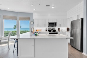 Fridge, microwave, oven, stovetop - Beachfront Condo on Anna Maria Island (Holmes Beach)