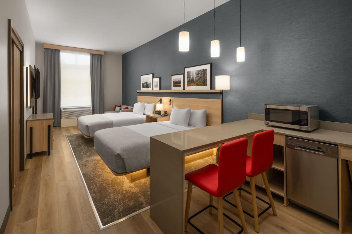 Room, 2 Queen Beds, Mobility Accessible, Non Smoking (Roll-in Shower) | Premium bedding, iron/ironing board, free WiFi, bed sheets