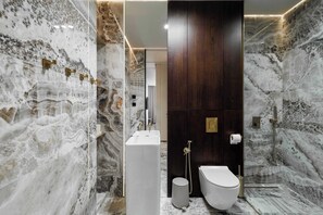 Ducha, secador de pelo, toallas y champú