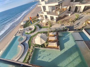 Piscine extérieure, piscine chauffée