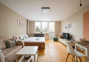 Living area - Saska Kępa Serene Studio (Warszawa)