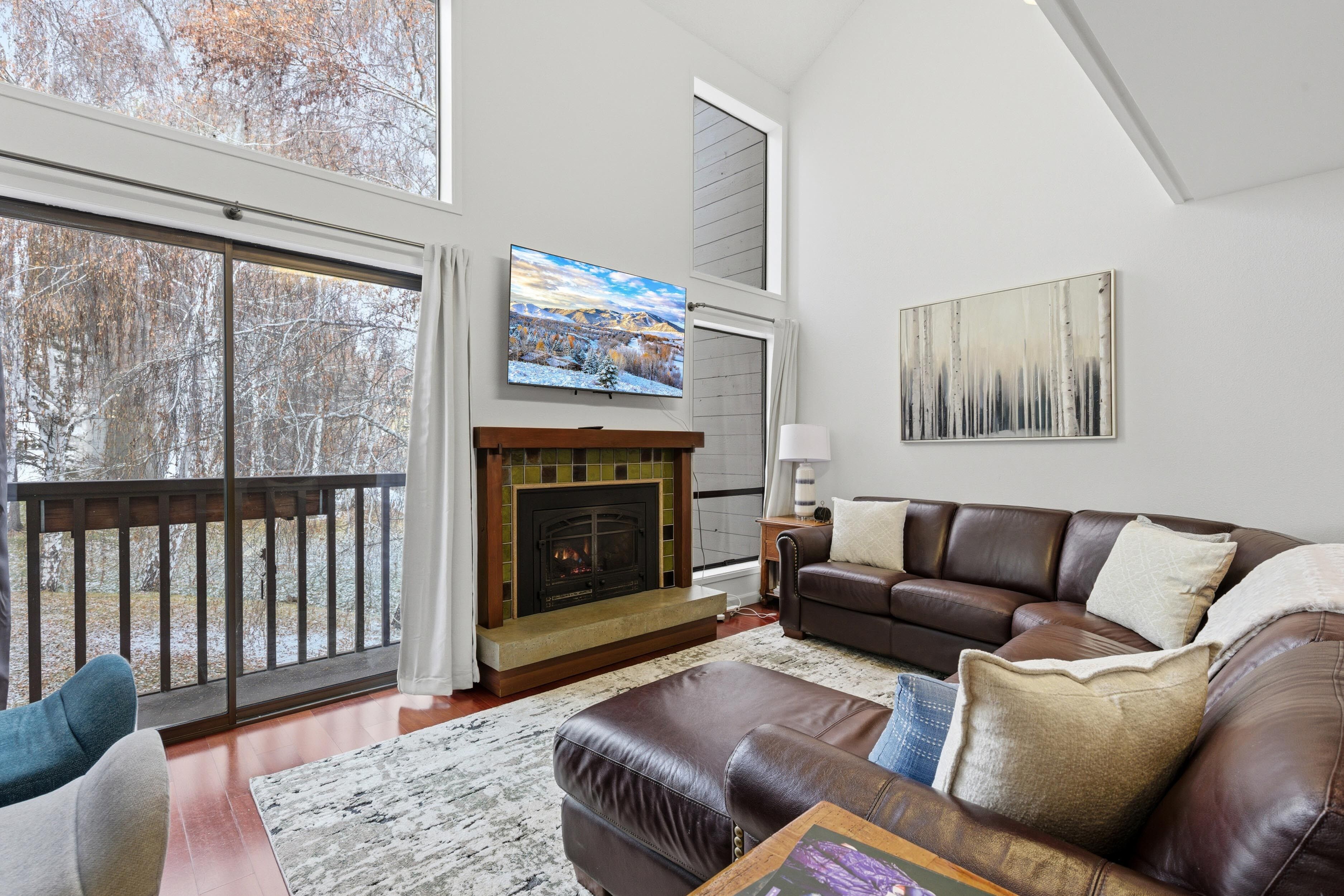 Cozy living space perfect for relaxing after a day on the mountain.