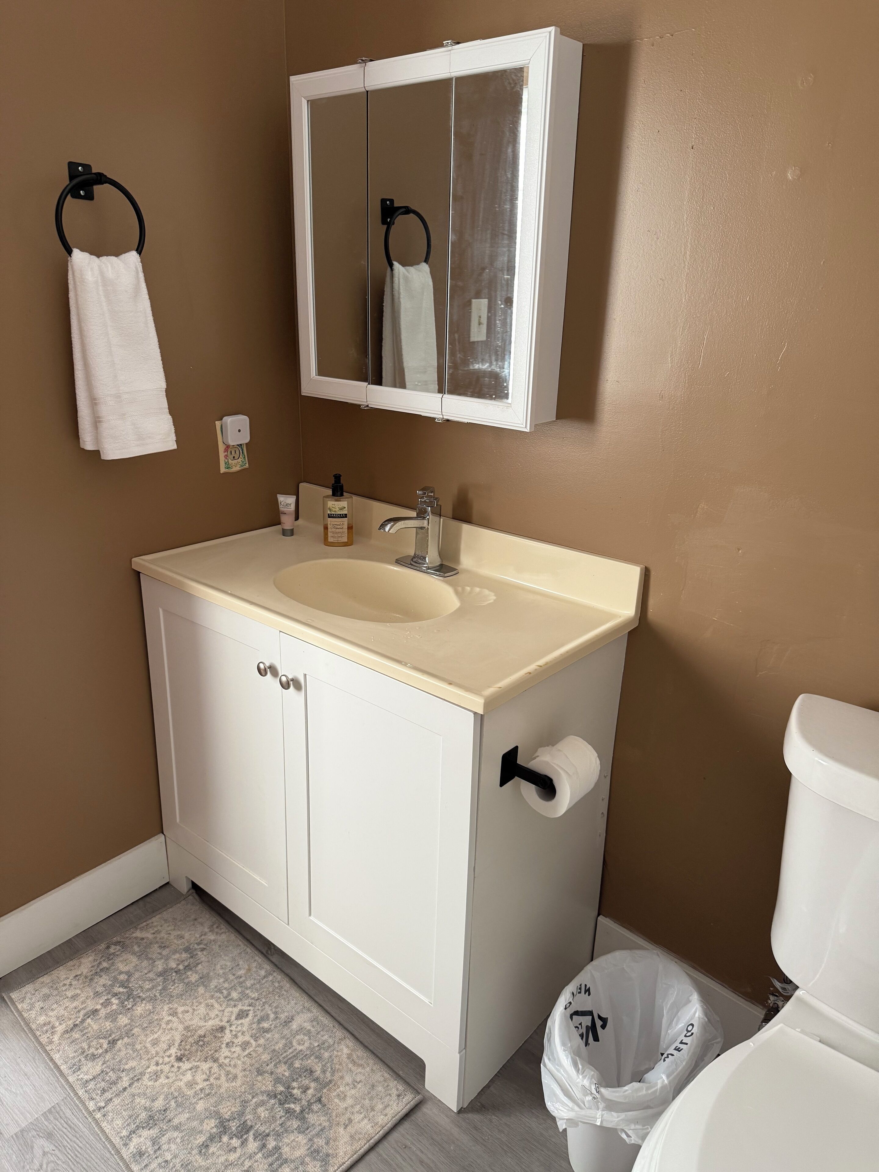 Jabón, shampoo, papel de baño 