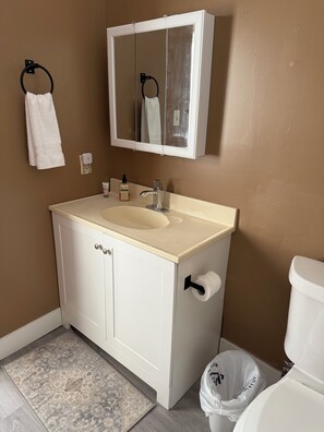 Jabón, shampoo, papel de baño 