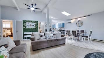 TV, fireplace, offices