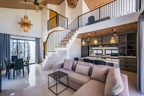 Villa, 5 Bedrooms, Pool View | Living room | 50-inch TV with cable channels - Algera Villa Ubud (Mas)