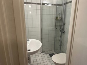 Dusch, hårtork och handdukar