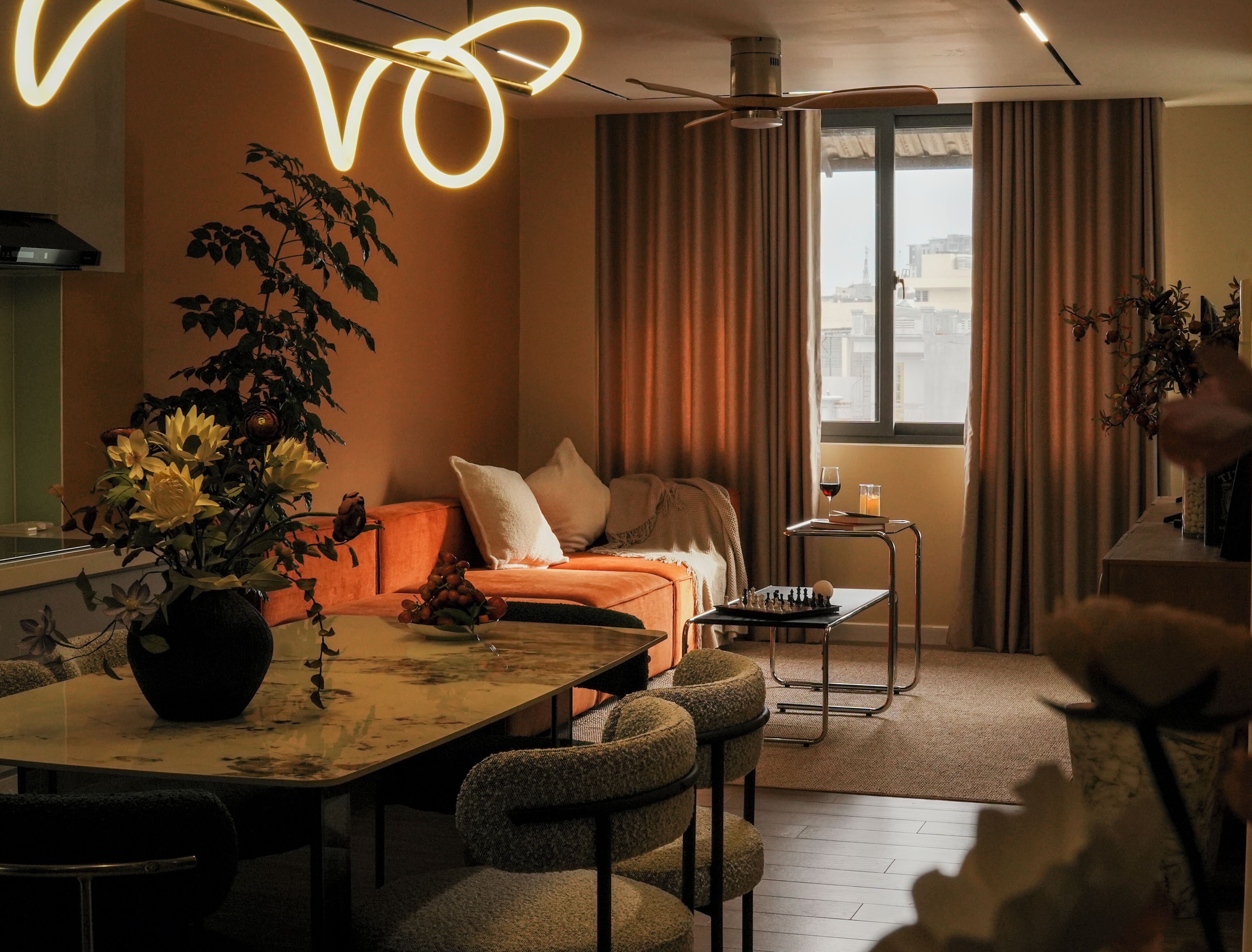 Luxury Penthouse, City View | Living area | TV