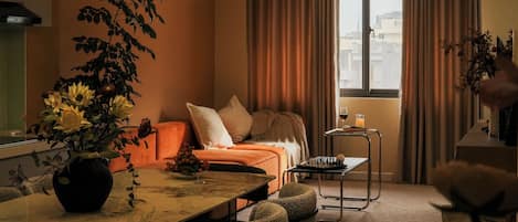 Luxury Penthouse, City View | Living area | TV