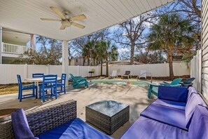 Outdoor dining - Vitamin Sea | Spacious 5BR Retreat w/ Private Pool (North Myrtle Beach)