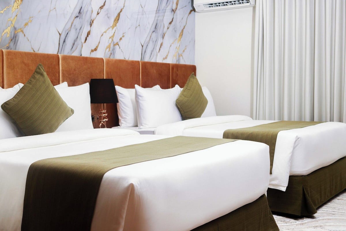 Free minibar, in-room safe, desk, blackout curtains