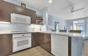 Microwave, oven, stovetop, dishwasher