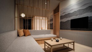 Japanese-style Room with Open-air Bath for 2 people, Non Smoking | Minibar, free WiFi, bed sheets - Hoshino Resorts KAI Kusatsu (Kusatsu)