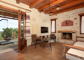 In-room safe, iron/ironing board, travel cot, free WiFi - Villa Myrrine, 3 BDR, Forest Views, Private Pool, Furnished Terrace, Crete (Rethymno)