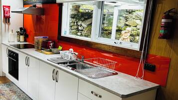 Kühlschrank, Mikrowelle, Ofen, Herdplatte