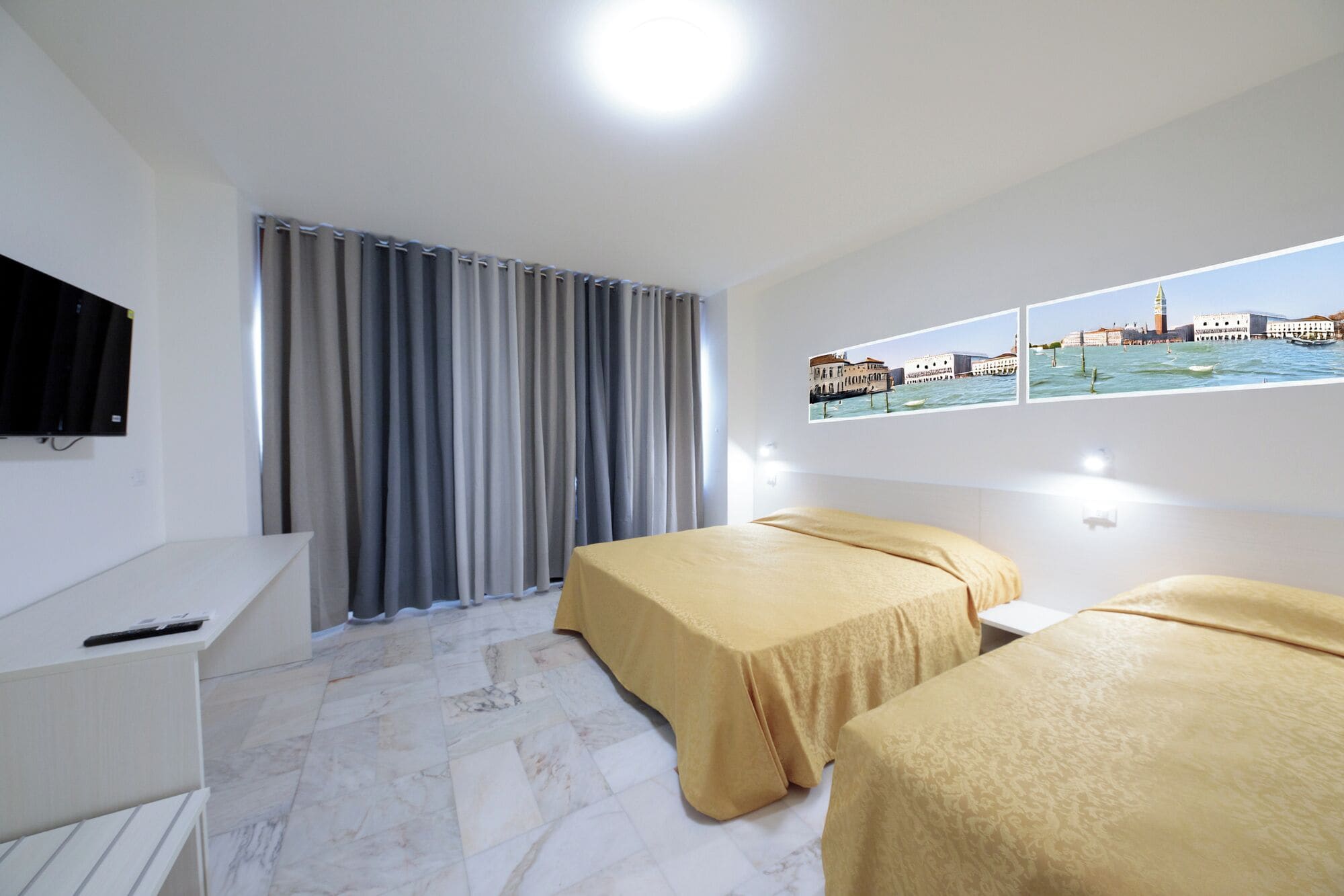 Desk, free WiFi, bed sheets