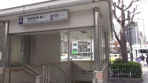 Ebisucho Station with a sign indicating it is a Kintetsu Line station. - 3 Units Same Floor, 30sec Tsutenkaku/1 stop Namba2 (Naniwa-ku, Osaka City)