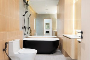 Villa, 4 Bedrooms, Smoking, Private Pool | Bathroom - Spacious 4BR Muji Home With Loft & Pool in Ekkamai (Bangkok)