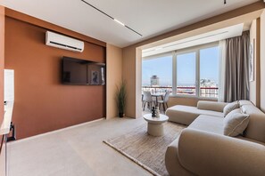 Apartamento de lujo, vistas al mar | Zona de estar