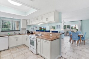 Microwave, dishwasher - Ocean Villas Unit 118: Lagoon-Side Luxury with Direct Access (St. Augustine Beach)