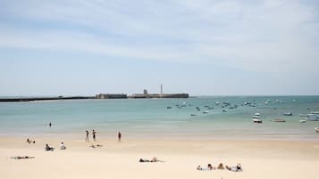 On the beach, beach towels