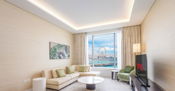 Apartment, Sea View | Living area - LUX Iconic Views at Palm Tower Suite 6 (Dubai)