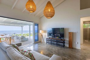 Living area - Romantic garden bungalow with pool and sea view - Coral Estate (Sint Willibrordus)