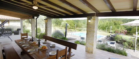 Villa, 3 Bedrooms, Private Pool, Garden View | Terrace/patio